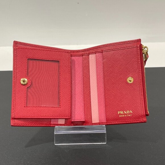 Prada Red Lux Compact Zip Small Wallet (JB1311) - Picture 5 of 9